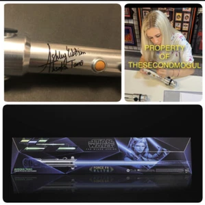 ASHLEY ECKSTEIN SIGNED STAR WARS AHSOKA TANO LIGHTSABER BECKETT BAS COA - Picture 1 of 6