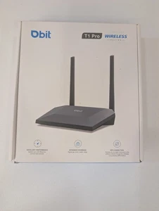 Obit T1 Pro N300 Wireless Router 300Mbps WiFi 2.4GHz w Antennas & Ethernet Cable - Picture 1 of 4
