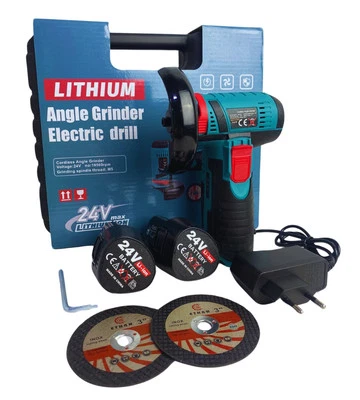 QUANZOU Mini Flex Smerigliatrice Portatile Senza Fili con 2 Batterie 24V 76 mm 19500 rpm