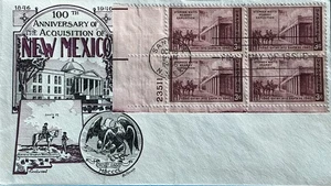 Fleetwood Dorothy Knapp 944 New Mexico Santa Fe, NM Plate Block of 4 - Picture 1 of 1