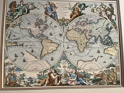 Mapa del mundo de Elwe Monde 1792 Foto 1 de 4