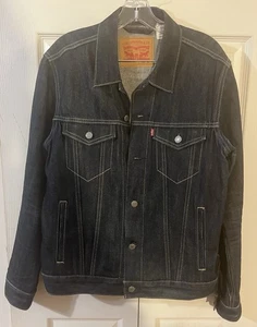 Chaqueta de Camionero Levi's Para Hombre Denim Algodón Botón Frontal En Azul Rígido Talla Mediana - Imagen 1 de 9