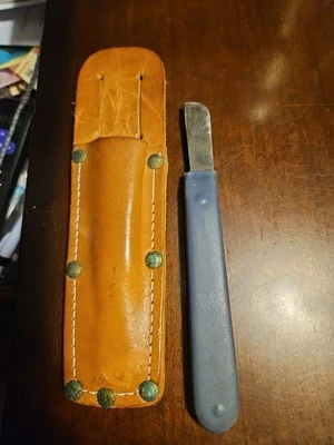 Vintage Robert Parker SK-55 Telephone Lineman Chipping Knife W Leather Sheath - Image 1 of 4