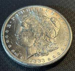 1883-CC $1 Silver Morgan Dollar Gem BU marked - Picture 1 of 13