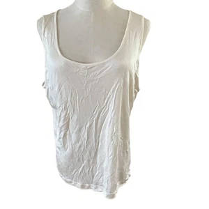 Talbots Pure Silk Tank Top Cream XL Sleeveless Scoop Neck Casual Layering - Picture 1 of 6