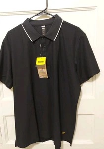 Nwts MIER Men's Size X-Large Black Short Sleeve Polyester Polo Shirt - Picture 1 of 5