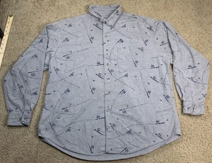 VTG 90s WOOLRICH Mens XL Long Sleeve Button Down Shirt AOP Fishing Preppy Casual - Picture 1 of 8