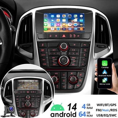 4+64GB Android 14 Autoradio Carplay Für Opel Astra J 2010-2014 GPS Navi WiFi RDS - Bild 1 von 4