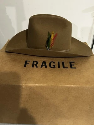 VTG/Original-RARE-NIB-1980’sJohn Deere Whiskey Brown Stetson 57/7-1/8 Cowboy Hat - Image 1 of 4