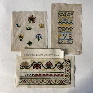 Muestra de fragmentos de samplers de colección de proyecto estudiantil antiguo c. 1960’s - Imagen 1 de 6