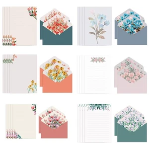 Flower Envelope Set with 4 Letter Papers for Ideal for Wedding Party Invitation - Picture 1 of 14