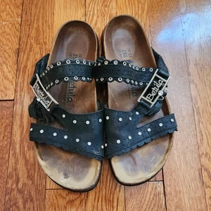 SANDALI DONNA BETULA BY BIRKENSTOCK SLIDE STRAP COLORE NERO CON BLING TAGLIA 39 - Foto 1 di 9