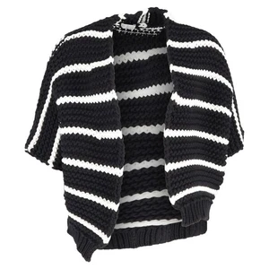 Brunello Cucinelli Striped Open Cardigan in Black and White Cotton - Picture 1 of 6