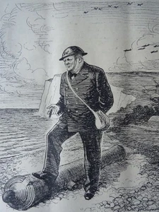 1945 Original Print WW2 WINSTON CHURCHILL - THE WARDEN OF EMPIRE - Picture 1 of 2
