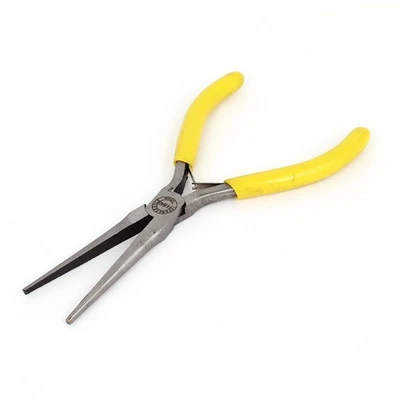 Plastic Coated Handle Long Needle Nose Pliers Electrical Repair Tool 6" Length - Image 1 of 3