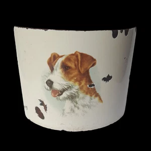 Very Rare Antique 1920’s Fox Terrier Dog Curved/domed Enameled Sign - Picture 1 of 5