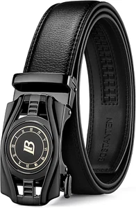 BOSTANTEN MenS Leather Ratchet Belt Adjustable Dress & Casual Belt for Men - Picture 1 of 12