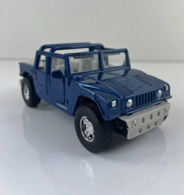 Vintage 1995 New Ray Diecast 1/32 Scale Blue Hummer H2 Convertible 4X4 Toy Truck - Image 1 of 4