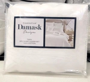 Charter Club Woven Tile 2-Pc. Duvet Cover Set, Twin White - Picture 1 of 7