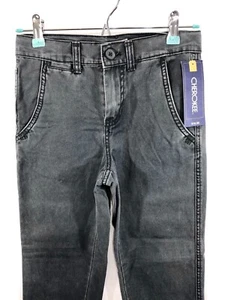 NWT Cherokee Washed Charcoal Gray Chino Boys Straight Denim Pants Size 12 - Picture 1 of 7