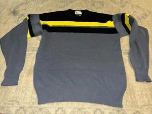 Vintage Crewneck Sweater Tyrolia / Head Striped Gray Multi Mens Sz Large - Picture 1 of 5