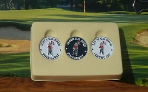 US Open 2024 (2) White & Blue (1) 3pc Ball Markers- Great Looking! - Picture 1 of 1