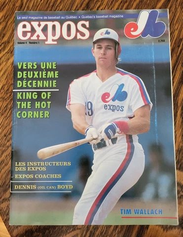 April 1990 Montreal Expos Team Magazine, Tim Wallach Cover & Centre Poster Cover