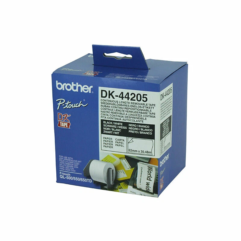 Genuine Brother DK44205 White Roll White Paper Roll 62mm x 30.48 metres DK-44205 - image 1 of 1
