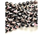 Striped Black Onyx Natural Gemstone Faceted Round Beads Strand, Beads Size 10mm