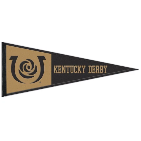 KENTUCKY DERBY WOOL EMBROIDERED PENNANT 13"x32" NEW WINCRAFT 🐴 Cover