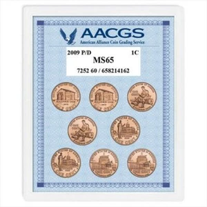 American Coin Treasures 920 2009P & D Lincoln Bicentennial Pennies Graded MS65 - Picture 1 of 1