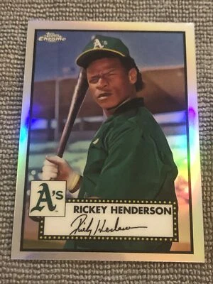 2021 Rickey Henderson Topps Chrome Platinum Anniversary Refractor Oakland A's - Image 1 of 2