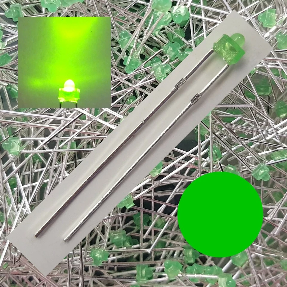 SABENNE-MODELLBAU LED 1,8mm Grün diffus Stückzahl wählbar 1/10/25/50 Stück E7/2