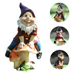 Figurine gnome de jardin en résine pour décoration extérieure (couleur mixte)