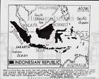 1954 Press Photo Map Showing The Republic Of Indonesia And Its Neighbors