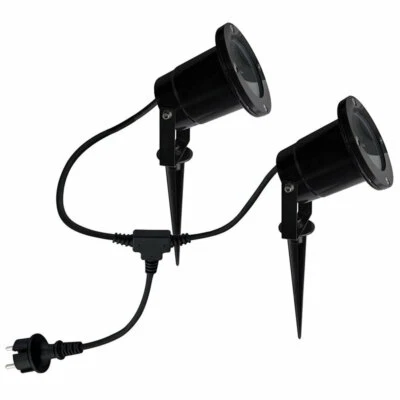 Gartenstrahler 2 Spot Garten Aluminium GU10 Erdspieß schwarz Trango 3074  - Bild 1 von 3