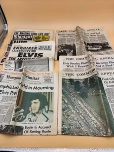 Elvis Presley Death Newspaper Lot Memphis Press-Scimitar/Commercial Appeal Globe - Picture 1 of 9