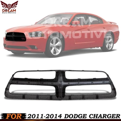 NEW FRONT GRILLE SHELL BLACK PLASTIC FITS 2011-2014 DODGE CHARGER Foto 1 de 4