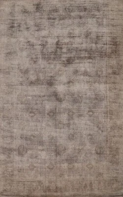 Handmade Transitional Silk Carpet Oushak Turkish Rug 7x10 Ft Living Room Rug - Image 1 of 4