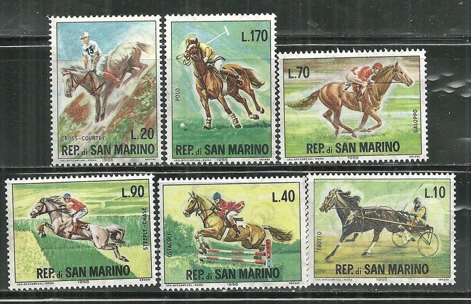 SAN MARINO 627-32 MNH HORSE RACING - image 1 of 1