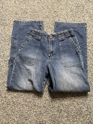 Vintage Limited Too Pants Youth Girls 10 Blue Baggy Wide Leg Cargo Pocket Y2k - Image 1 of 4