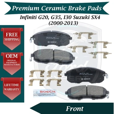Kit de pastillas de freno delanteras de cerámica Bosch OEM para Infiniti Suzuki 2000-2013 10 años Warra Foto 1 de 4