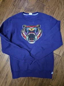 Sudadera bordada morada con oso de colores - Imagen 1 de 4