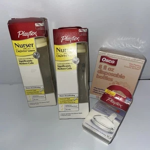 NIB Playtex Nurser Dropins Baby Bottle Bundle 2 bottles + 135 liners + 2 nipples - Picture 1 of 16