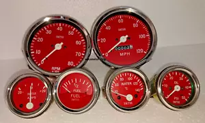 Smiths Replica Kit- Elec Temp + Oil + Fuel + Amp Gauge+Speedometer +Tacho 100 mm - Picture 1 of 3