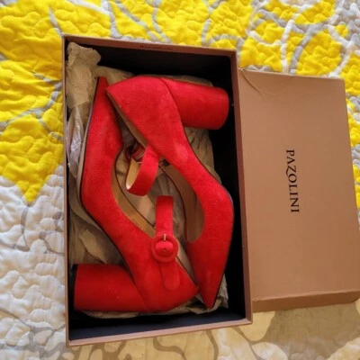 Zapatos de gamuza roja para mujer, talla 37, Carlo Pazolini, Italia Foto 1 de 4