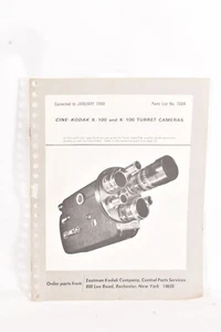 CINE KODAK k-100 & K-100 TURRET CAMERAS PARTS LIST & MORE 1968 - Picture 1 of 3