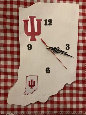 Indiana hoosiers clock - sports clock handmade wood Cover