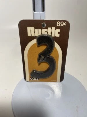 Vintage Cole Rustic Aluminum Cast Metal Mailbox Letters NOS Number 3 - Image 1 of 4