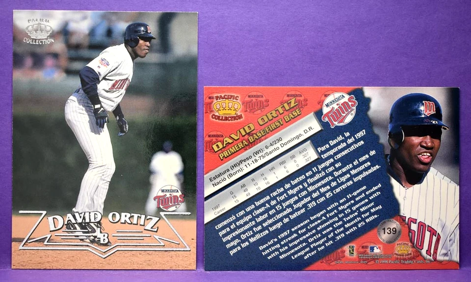 David Ortiz Minn. Twins 1998 Pacific Crown Collection RC #139 SILVER PARALLEL - Image 1 of 1